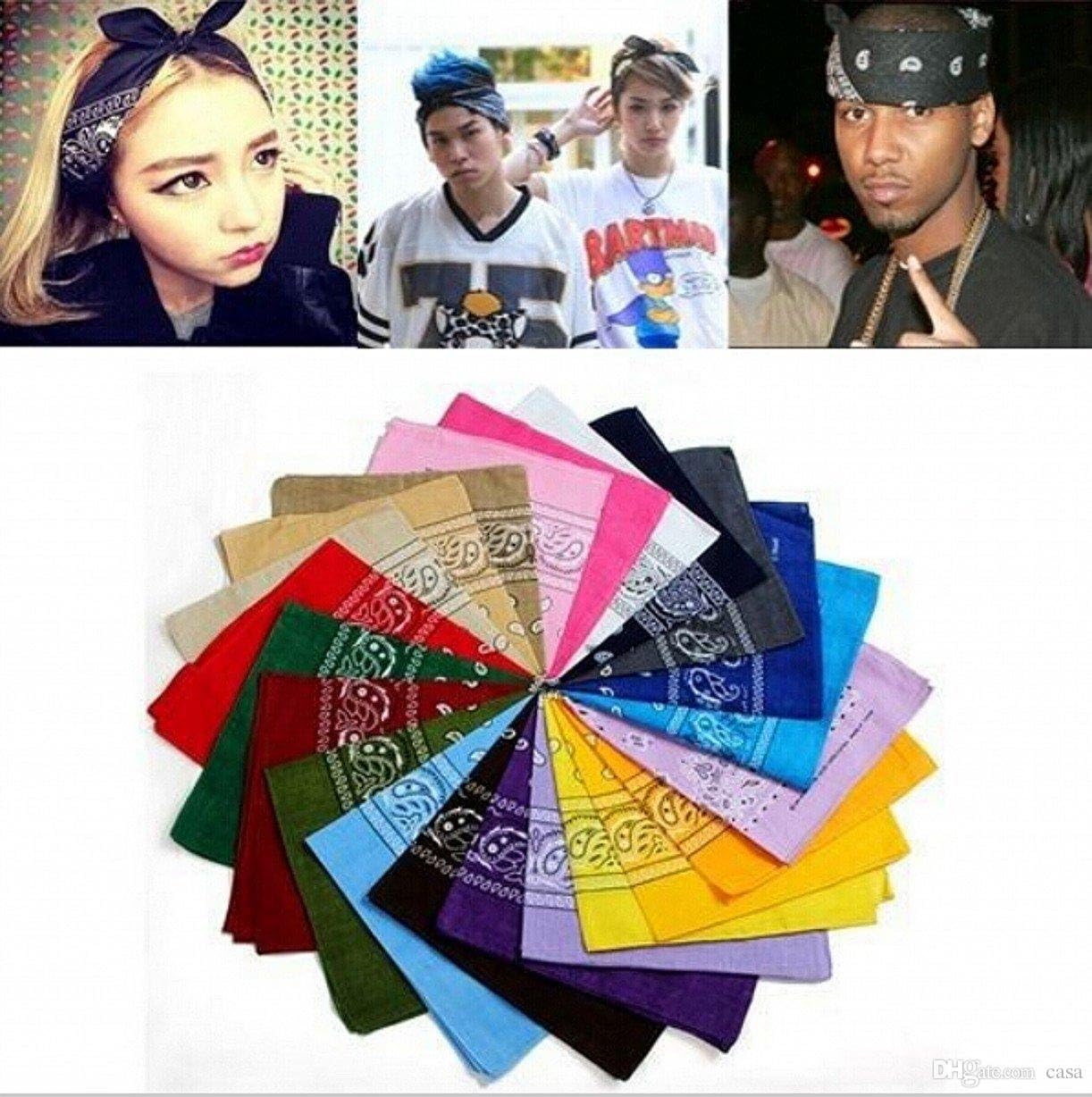 Detalle de Boolavard 100% Cotton Paisley Bandanas – double-sided printed headwear (choose 1, 6 or 12 pack)