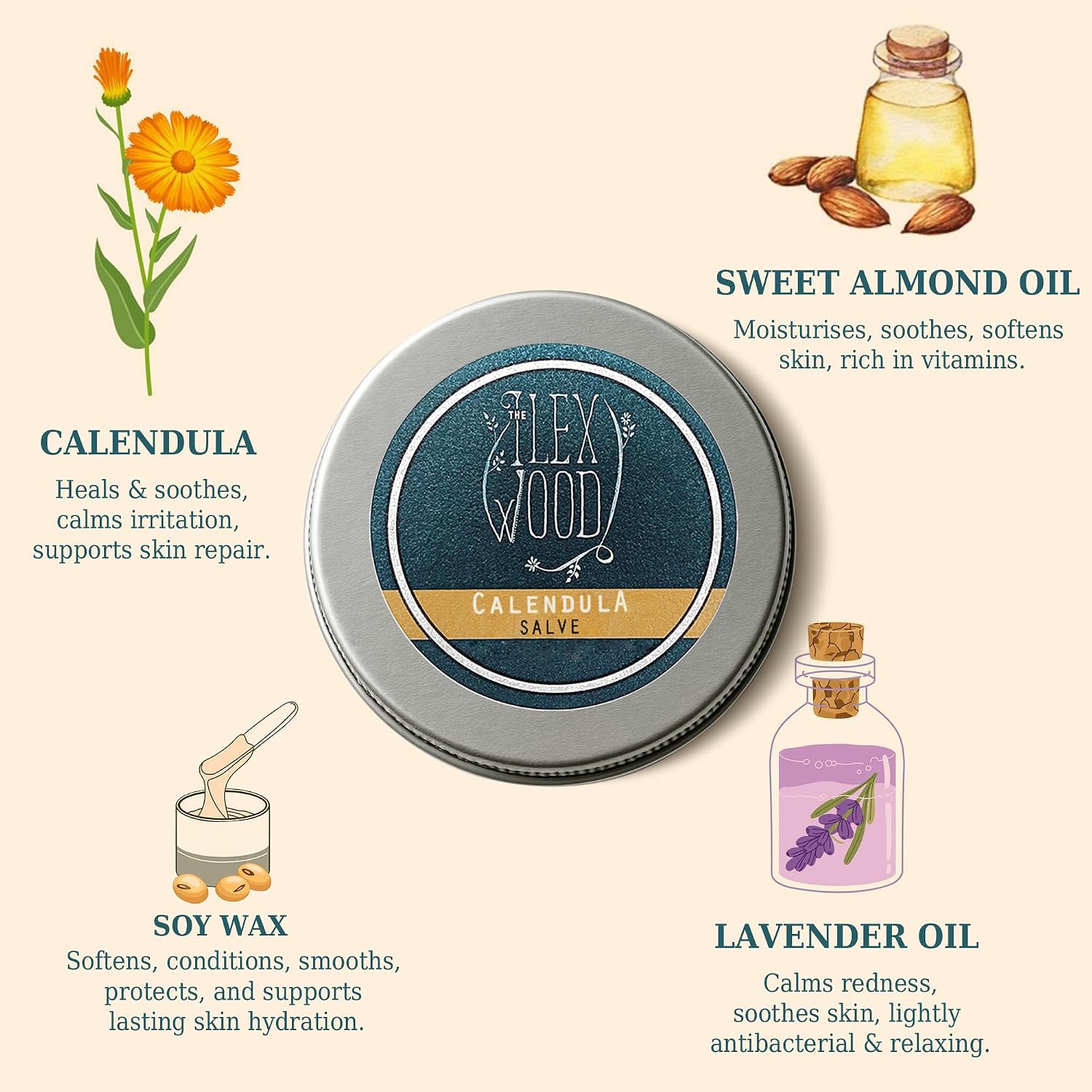 Thumbnail 6 de The Ilex Wood Vegane Kräutersalbe Geschenkset 3×100 ml