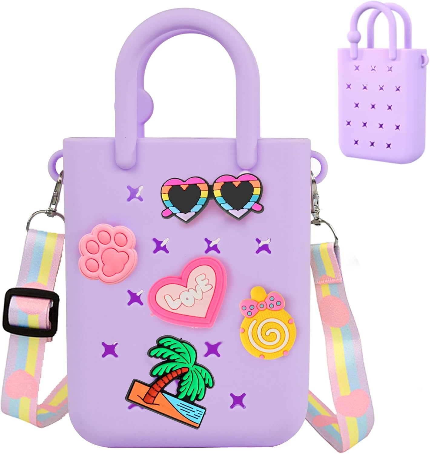Detalle de Oudizz Silicone Hole Handbag Toddler Purse Crossbody Bag
