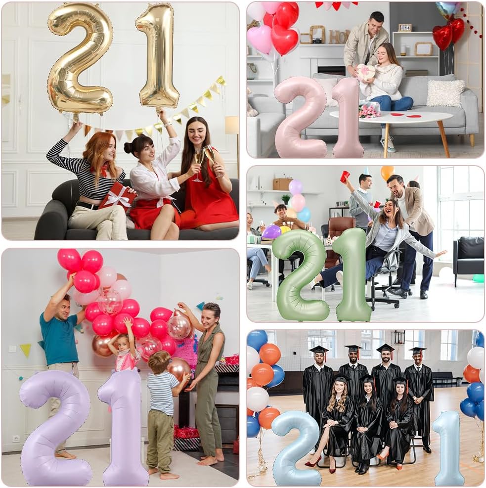 Thumbnail 6 de Alaoo Foil Ballons ballon anniversaire numéroté 40 pouces violet (lot 1)