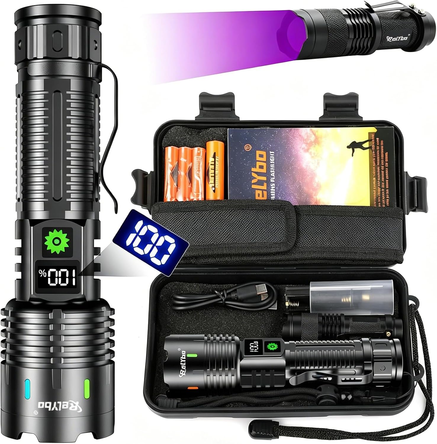 Detalle de Relybo LED Torch 500000 Lumens ⌁ Flashlight