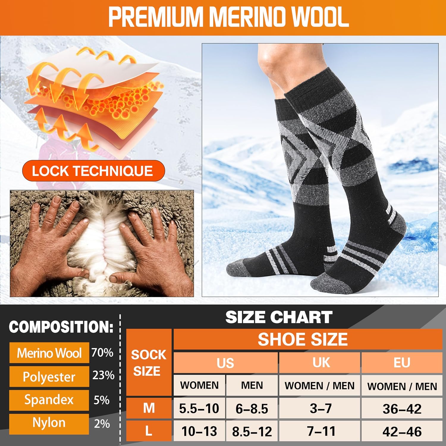 Thumbnail 4 de Welwoos Merino Ski Socks 3-Pack