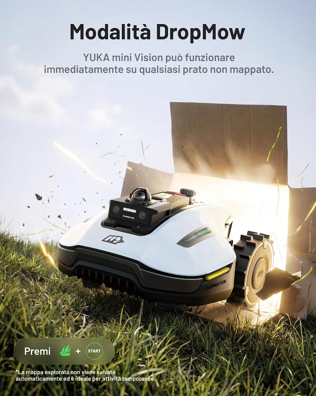 Thumbnail 4 de MAMMOTION YUKA mini 2 1000 — robot rasaerba con LiDAR 360° e Visione AI, senza cavo perimetrale
