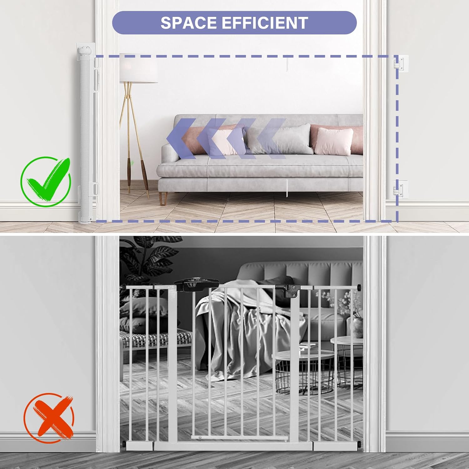 Detalle 2 de PRObebi SG023 Retractable Baby Gate, 52-Inch Width, 34-Inch Height
