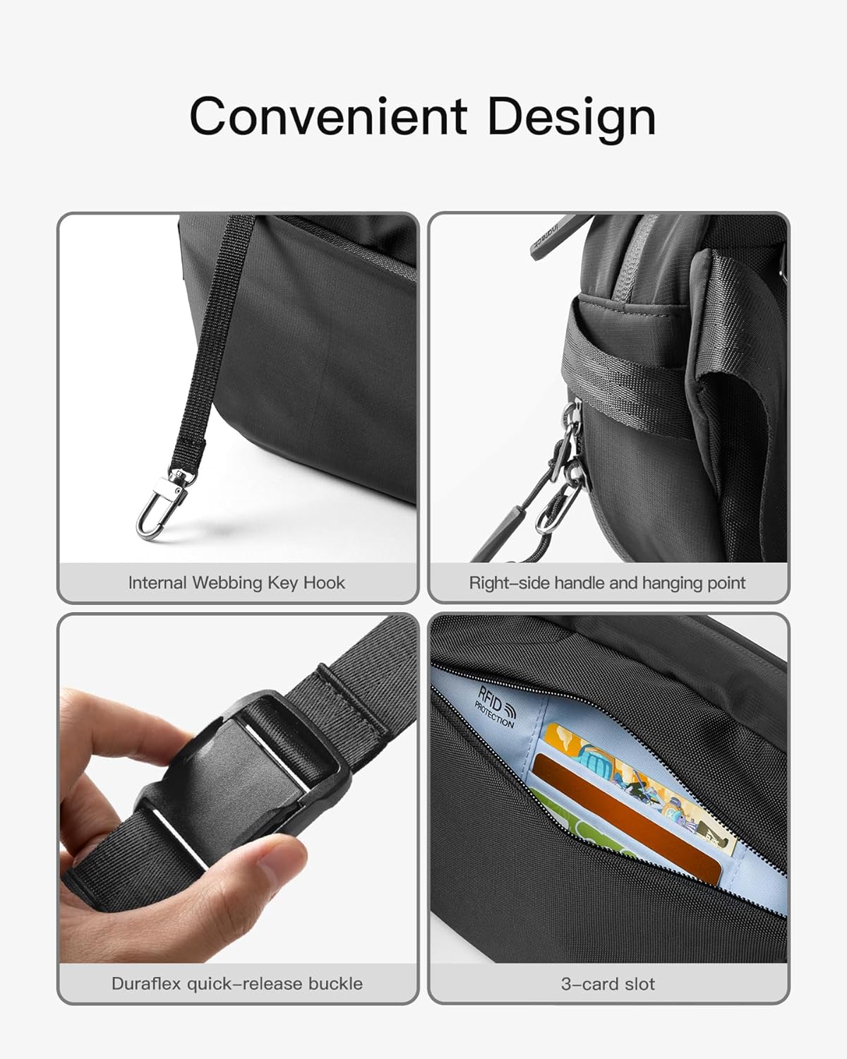 Thumbnail 4 de Inateck Sling Bag X-Pro (FBX22) expandable crossbody & shoulder bag for electronics