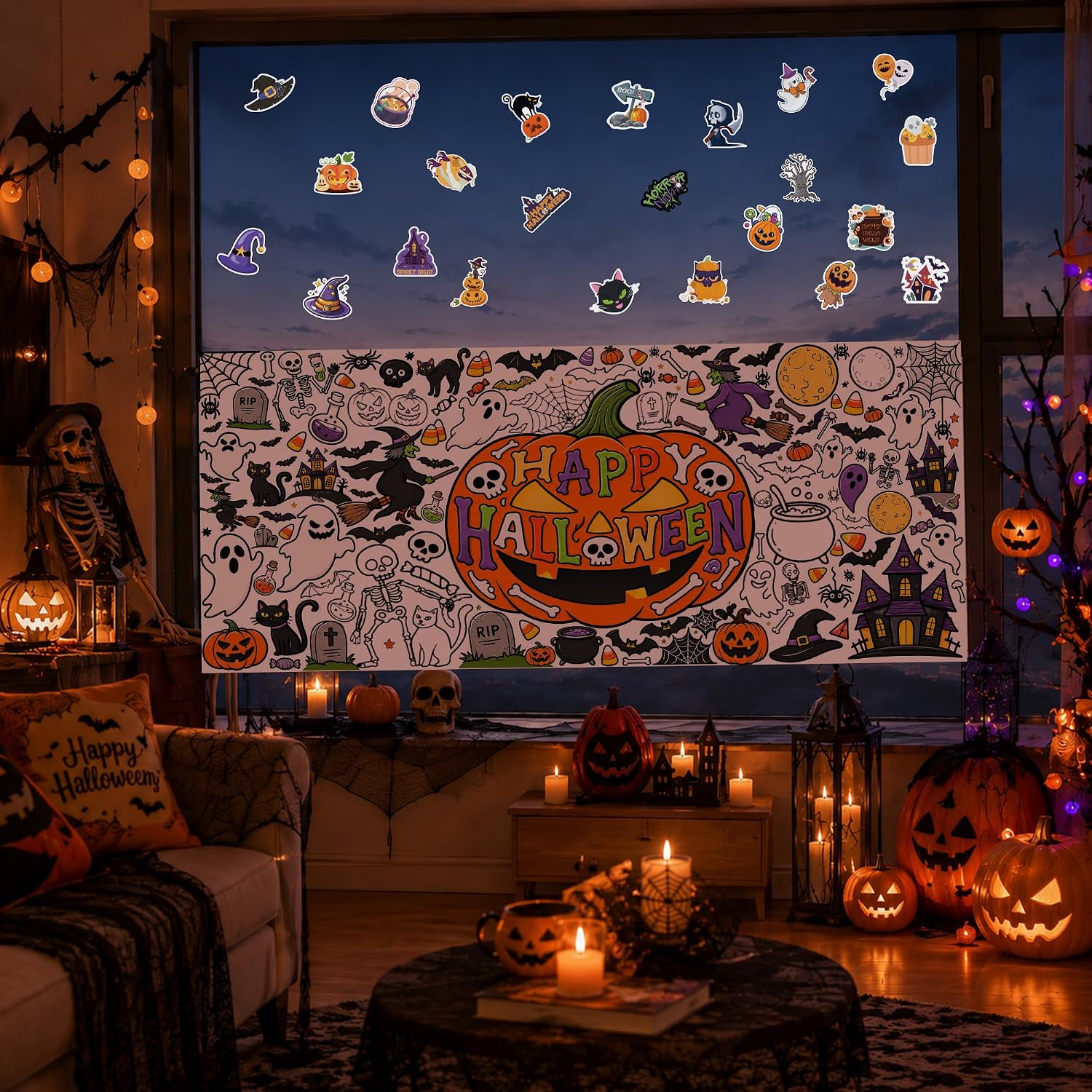 Detalle de Halloween Coloring Poster 30 x 72 Inches