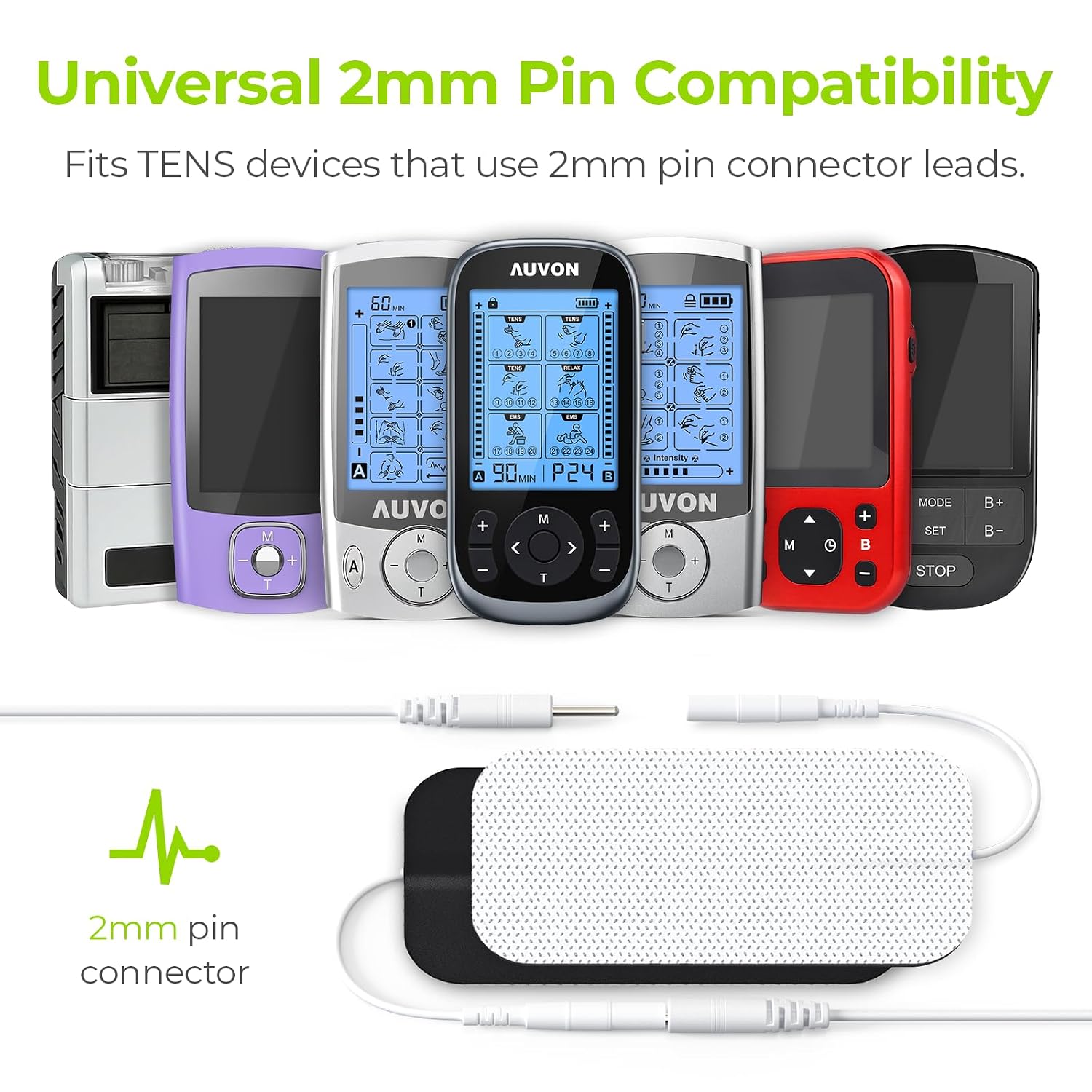 Thumbnail 5 de AUVON TENS Machine Pads 2"×4" 10pcs Electrodes
