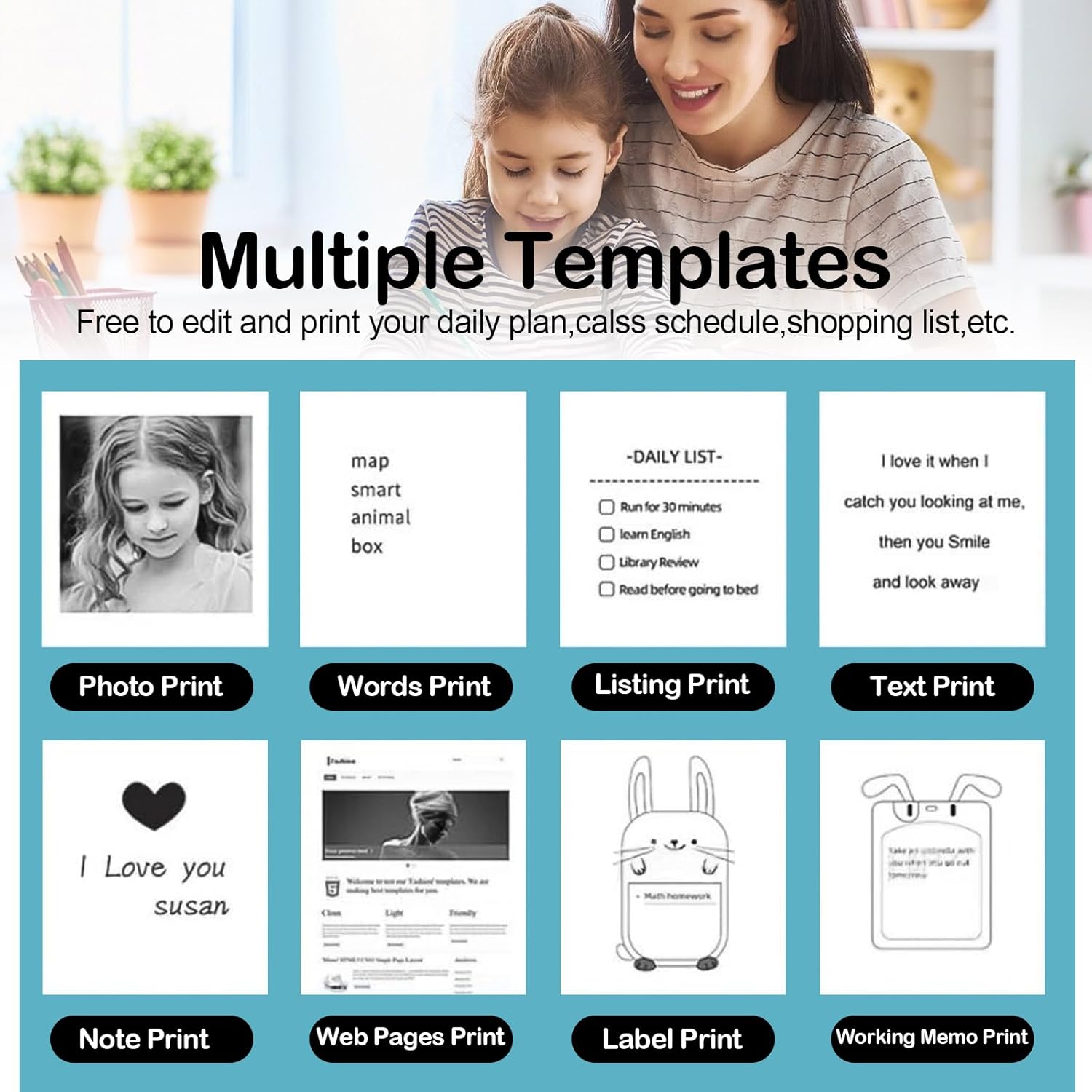 Thumbnail 4 de Carta per stampante termica con adesivo: 10 rotoli 57 x 25 mm bianchi per mini stampanti tascabili