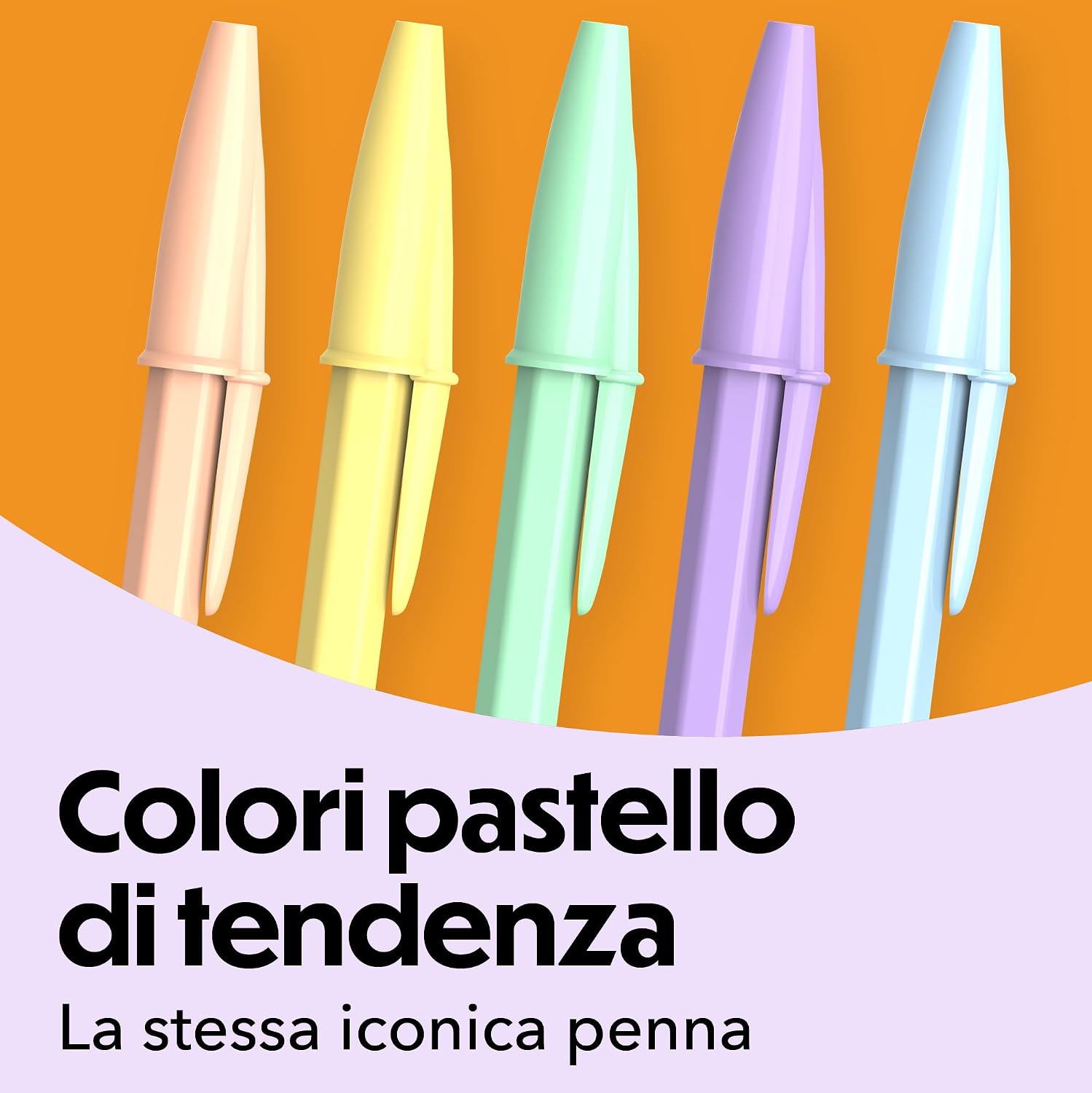 Thumbnail 1 de Penne a sfera BIC Cristal Pastel 10 pezzi – punta media 1,0 mm, inchiostro blue, fusti pastello