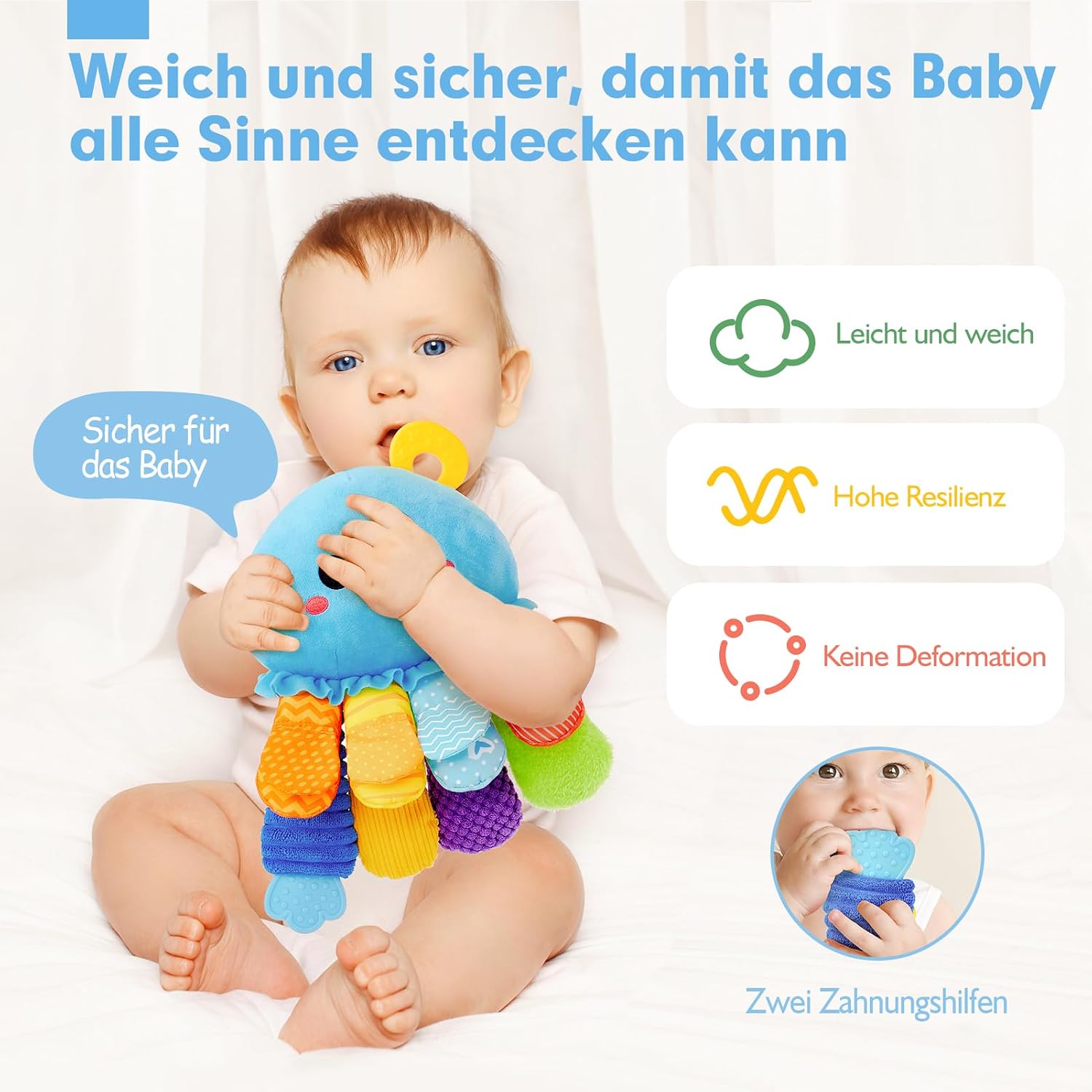 Thumbnail 4 de hahaland 2 in 1 Oktopus Baby Sensorik Spielzeug