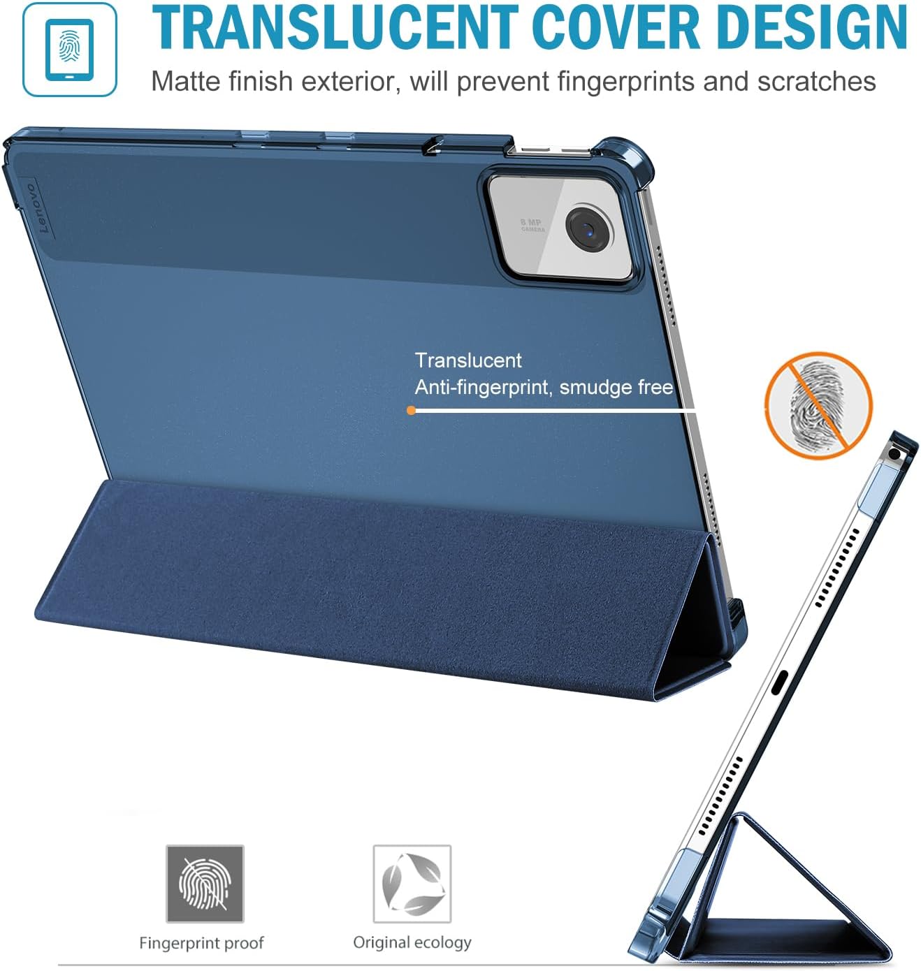 Detalle de ProCase Smart Case for Lenovo Tab M11 / Tab K11 LTE 11" 2024 (TB330FU) Navy