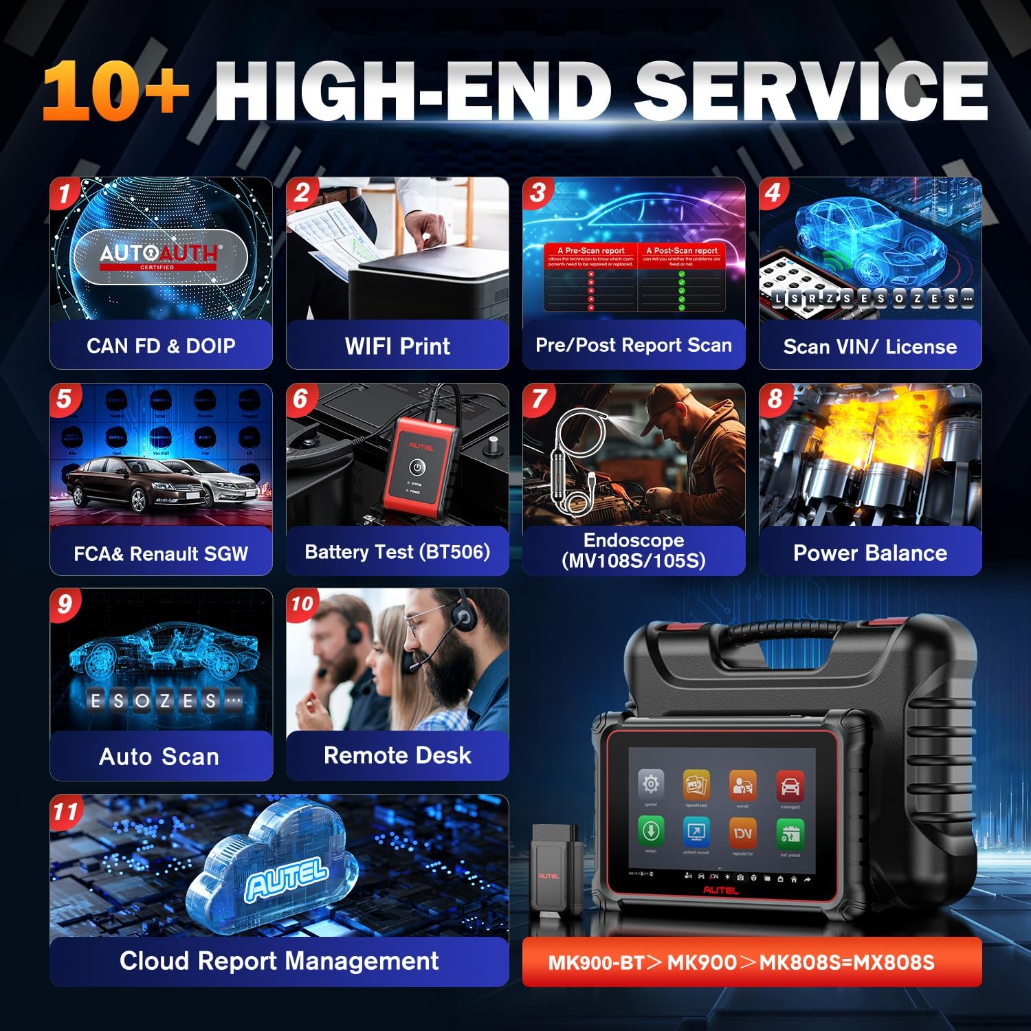 Thumbnail 6 de Autel MaxiCOM MK900BT 8-inch diagnostic scanner
