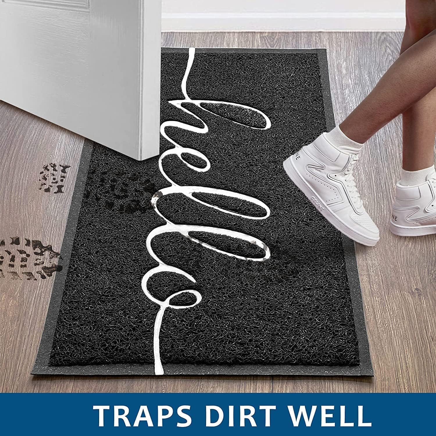 Detalle 2 de EARTHALL 2-Pack Hello Doormats, 30" x 17.5" PVC with Rubber Backing