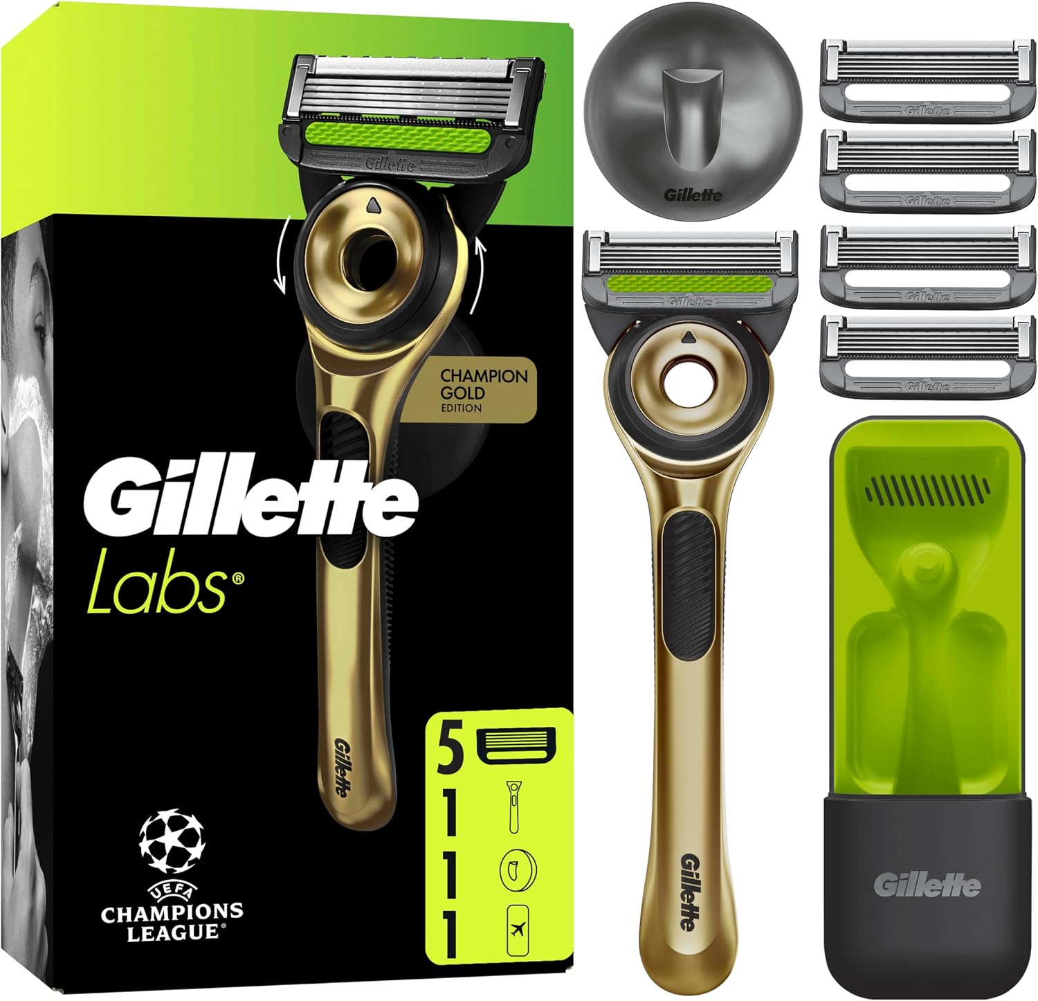 Detalle de GilletteLabs Rasoio Champion Gold Edition 1 manico 5 lamette