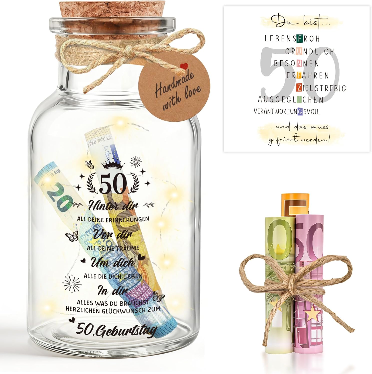 TUZELIYA 50 Geburtstag LED Flasche