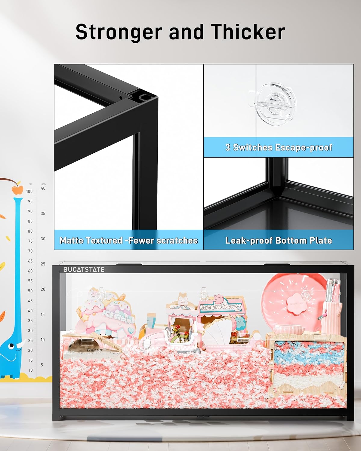 Thumbnail 6 de BUCATSTATE Hamster Cage 3.0 (Large, Black) – Metal, stackable enclosure with top access