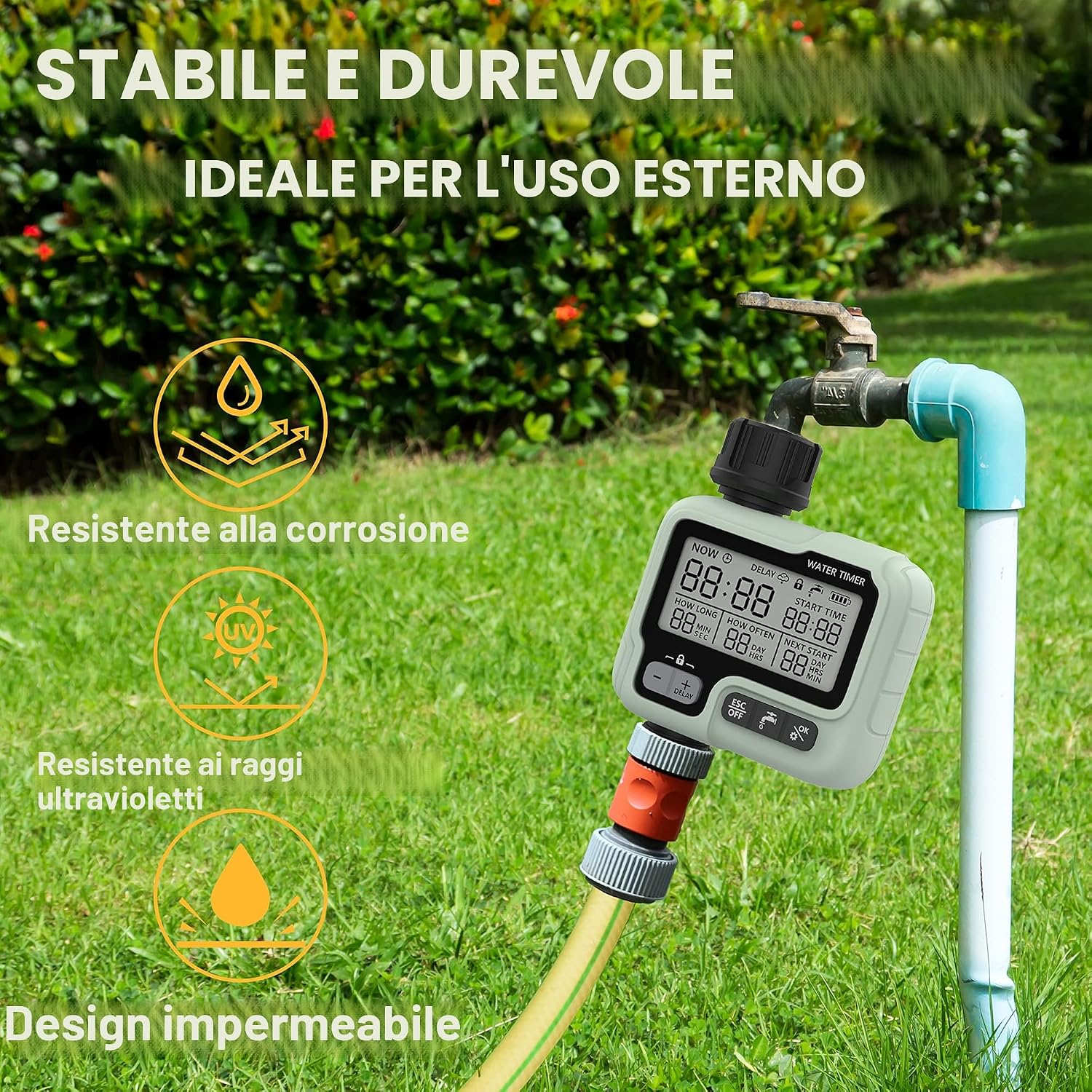 Detalle de CROSOFMI Centralina Irrigazione Giardino Timer Irrigazione Automatico Programmabile IP65