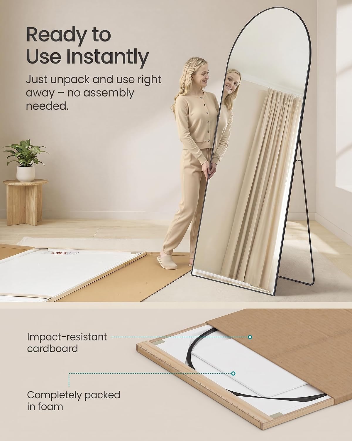 Thumbnail 5 de SONGMICS Arched Floor Mirror, 78 x 35 in