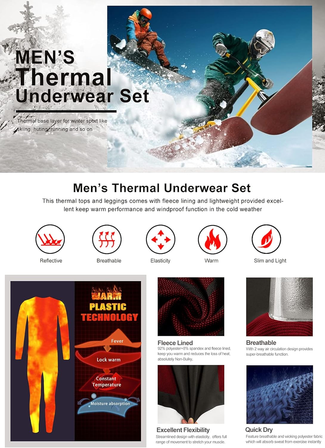 Thumbnail 1 de MEETYOO Intimo termico uomo Maglia e Leggings