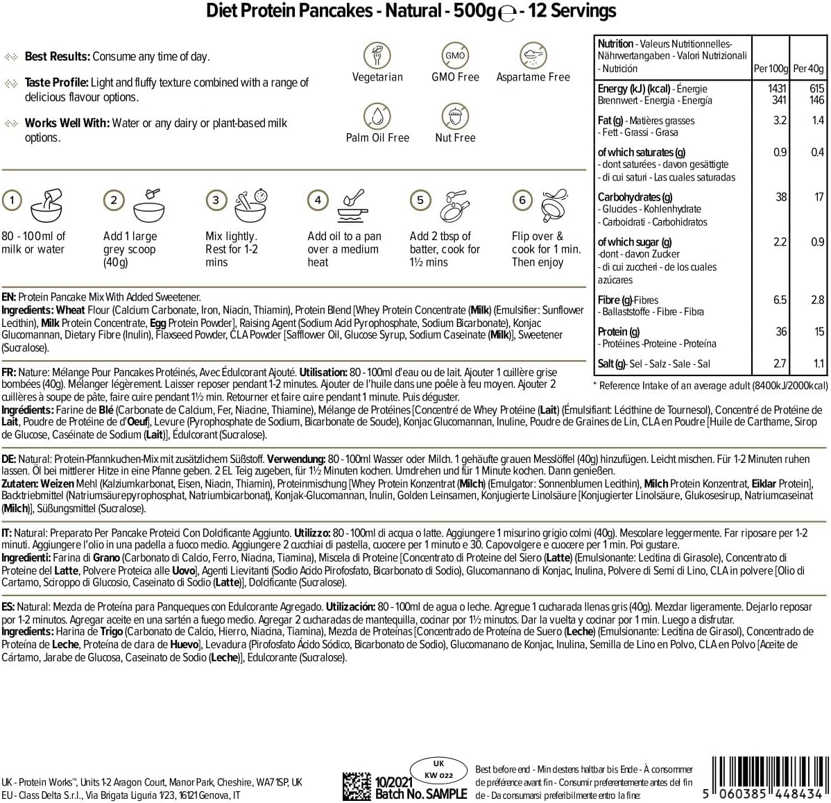 Thumbnail 5 de THE PROTEIN WORKS Mezcla Pancakes Proteicos Ricos y Saludables 🥞