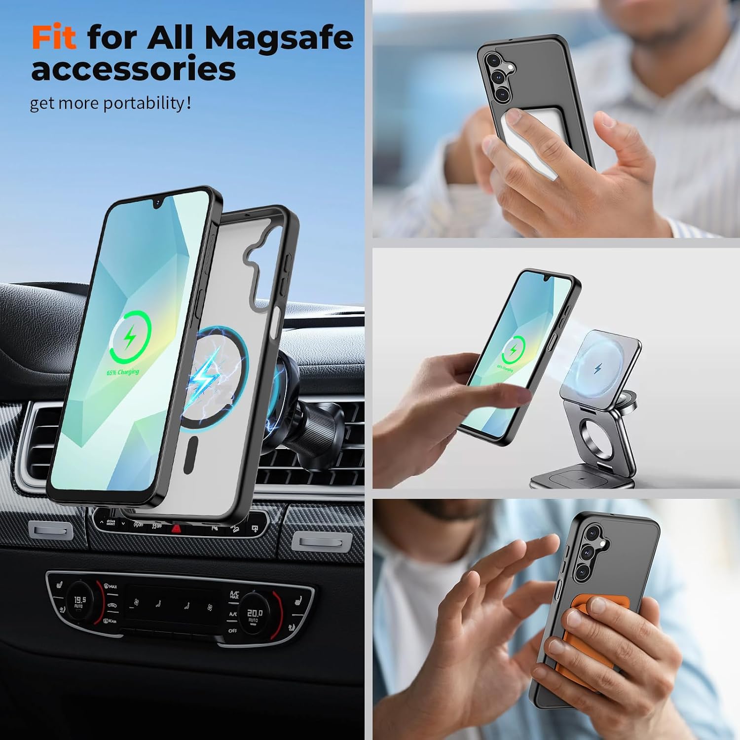 Detalle de SUPFINE Magnetic Case for Samsung Galaxy A16 5G with Screen Protector — Slim, Shockproof & Mag-Driven