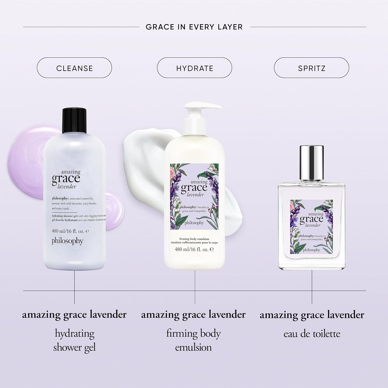 Detalle 2 de Amazing Grace Lavender Shower Gel 16 fl oz