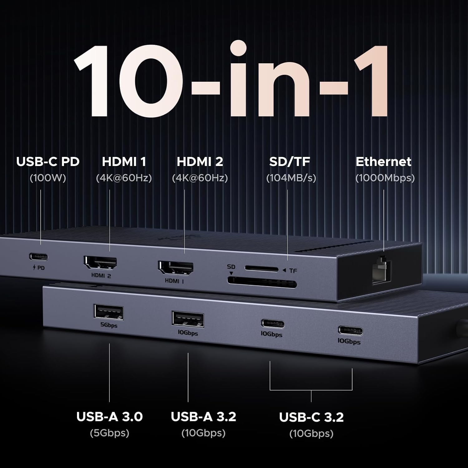 Detalle 2 de UGREEN Revodok Pro 2102 USB-C Docking Station