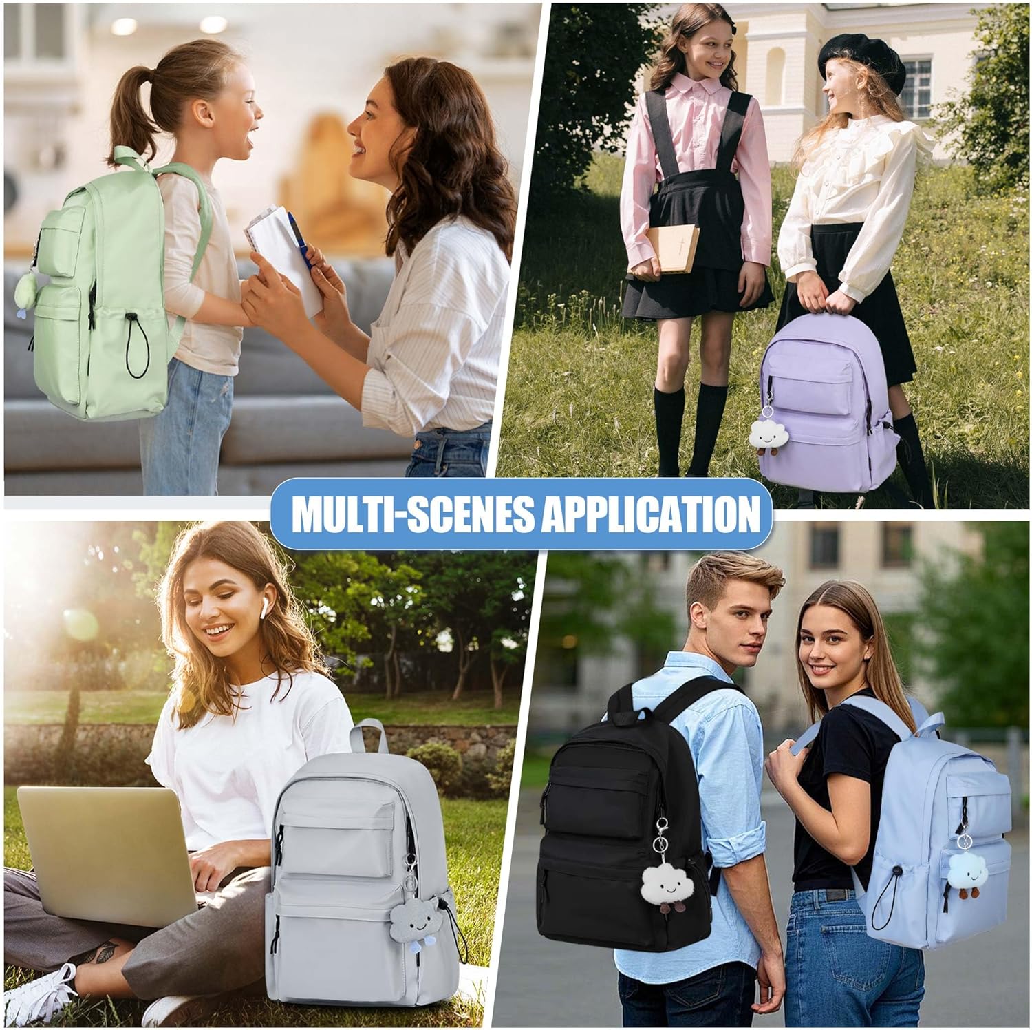 Detalle 2 de BECOJADDE Backpack Womens School Bag – Lightweight, Water-Resistant, 15.6’’ Laptop, Anti-Theft Pocket