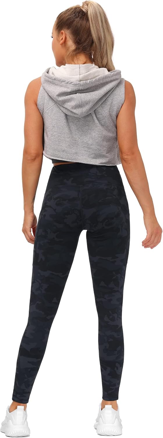 Detalle 1 de THE GYM PEOPLE Thick High Waist Yoga Pants with Pockets (Tummy Control) for Women