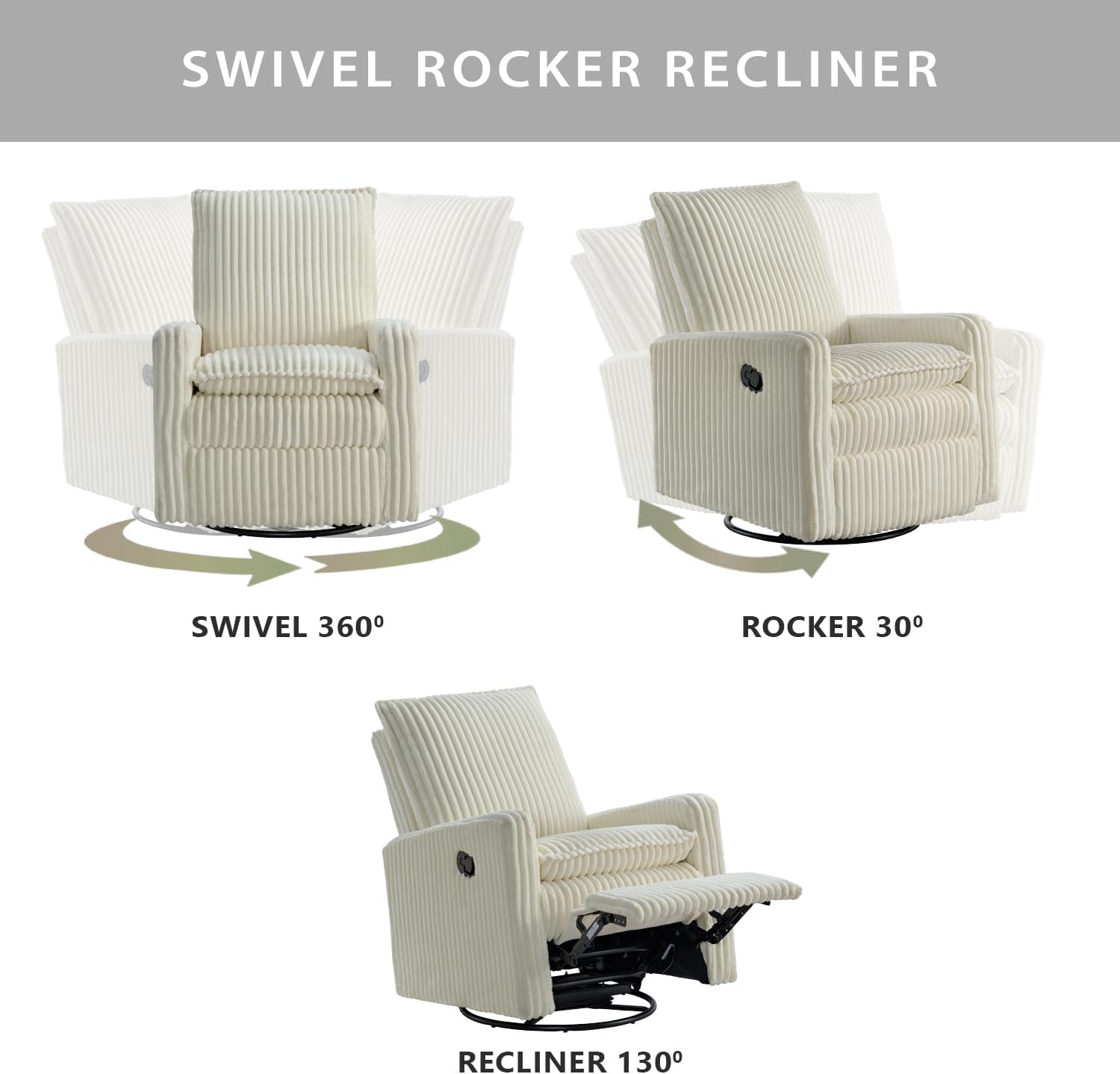 Detalle de Oxford Baby Glider Recliner Corduroy