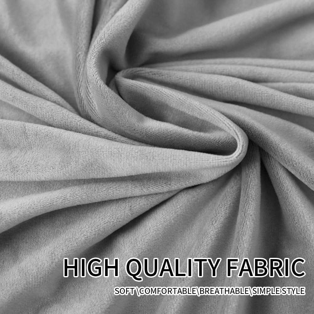 Thumbnail 6 de Caijin Copertura per testiera in velluto elasticizzato grigio chiaro (180–200 cm)