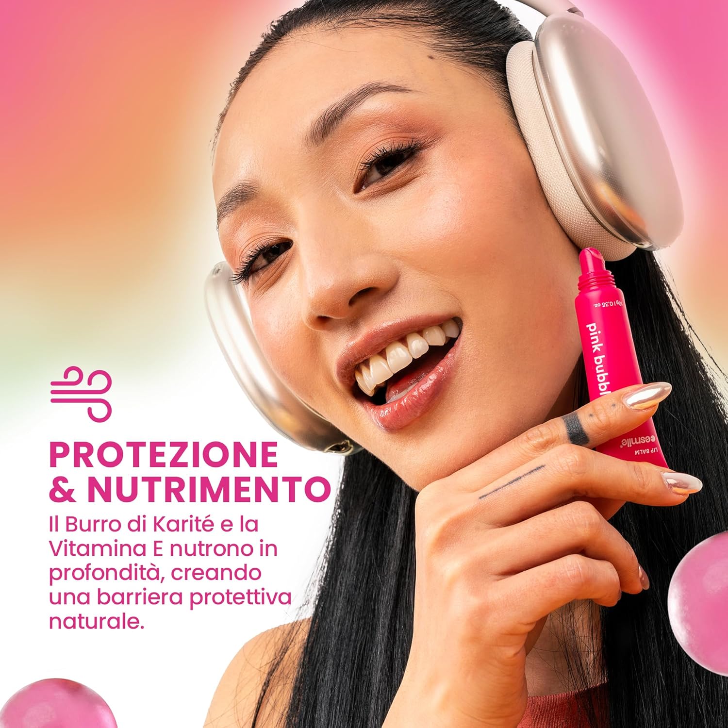 Detalle 2 de ESMILE Lip Balm idratante in set da 3 pezzi (KISSABLE): Matcha, Salted Caramel e Pink Bubblegum