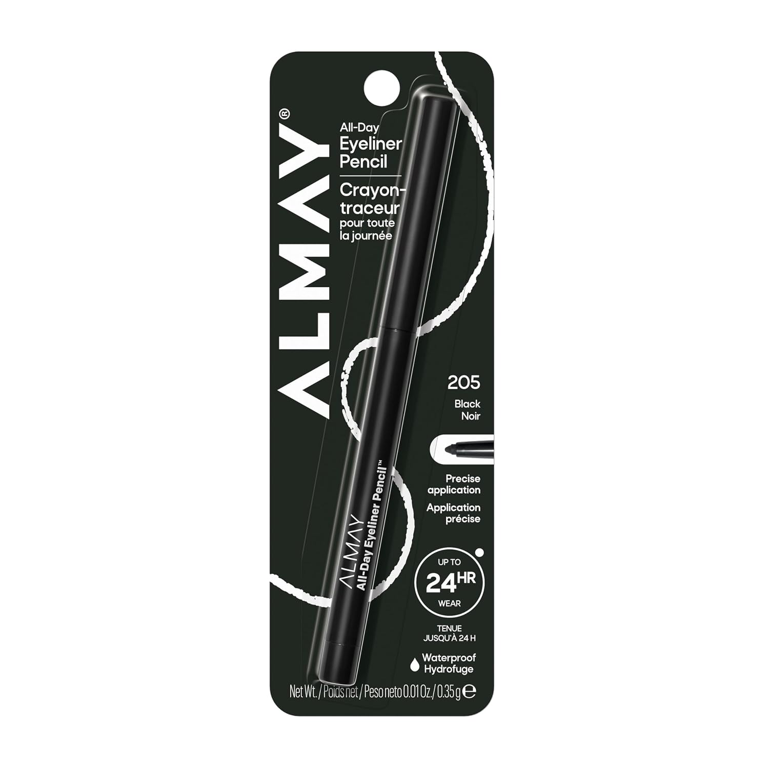 Detalle de Almay 309972713018 All-Day Eyeliner Pencil, 205 Black, Water-Resistant