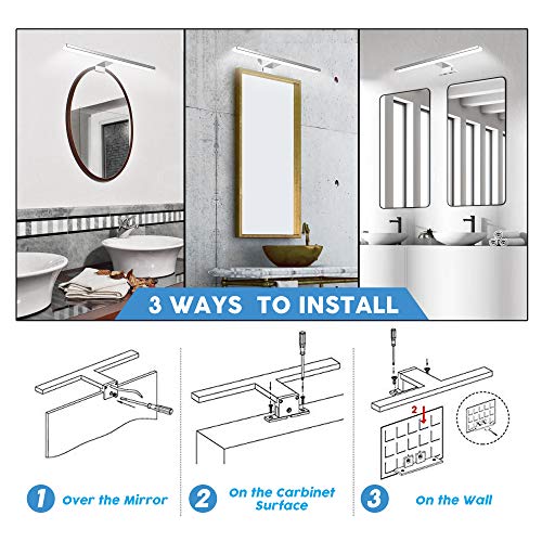 Detalle de Aogled Lámpara LED de Espejo de Baño 40 cm, 10W, 820 lm, 6000K, IP44