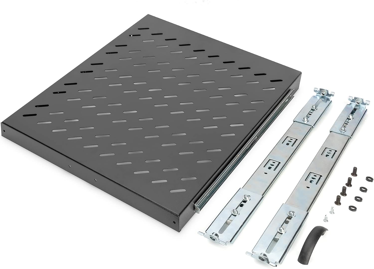 Detalle de DIGITUS wysuwana półka rack 19”, 1U, głębokość 568 mm, nośność 25 kg