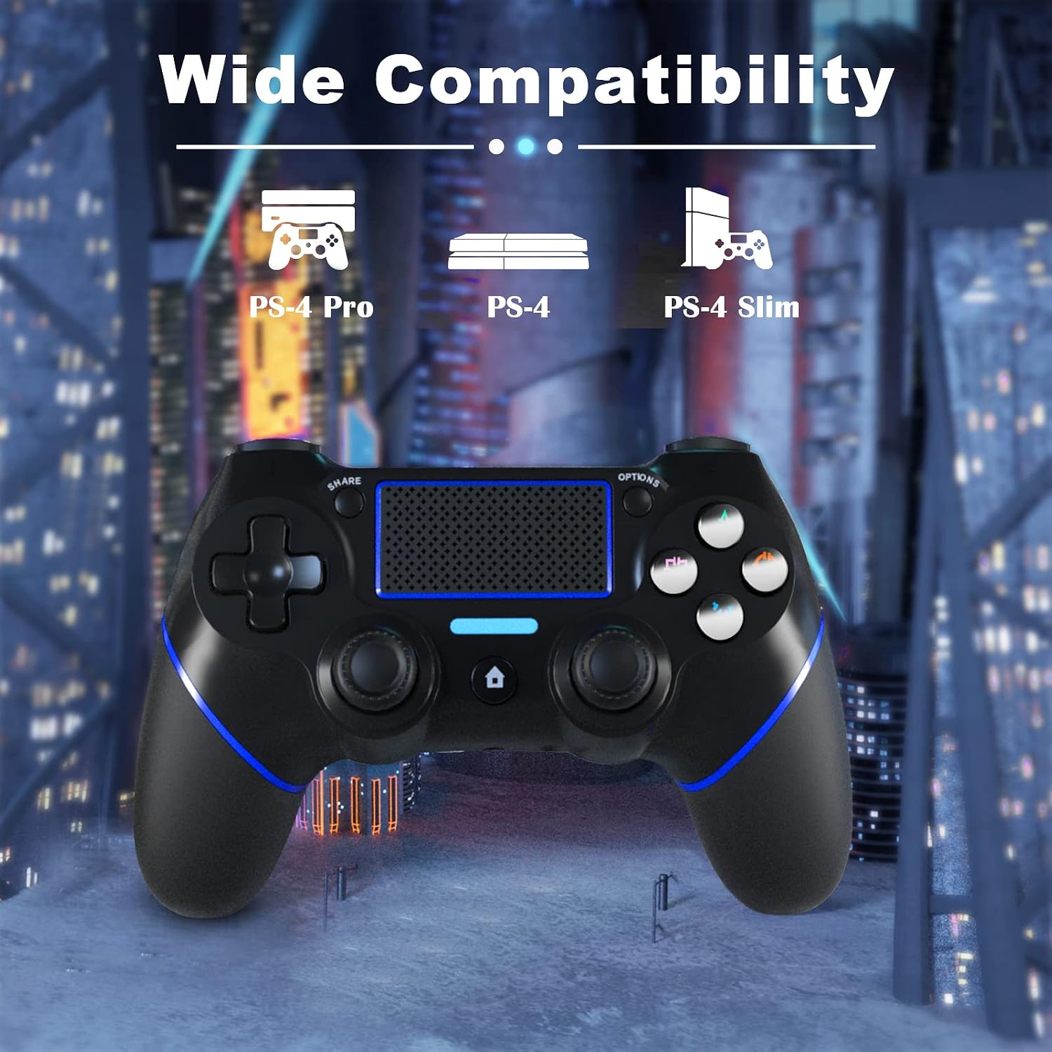 Detalle 2 de CHEREEKI Wireless Controller PS4 mit Gyro, 600 mAh