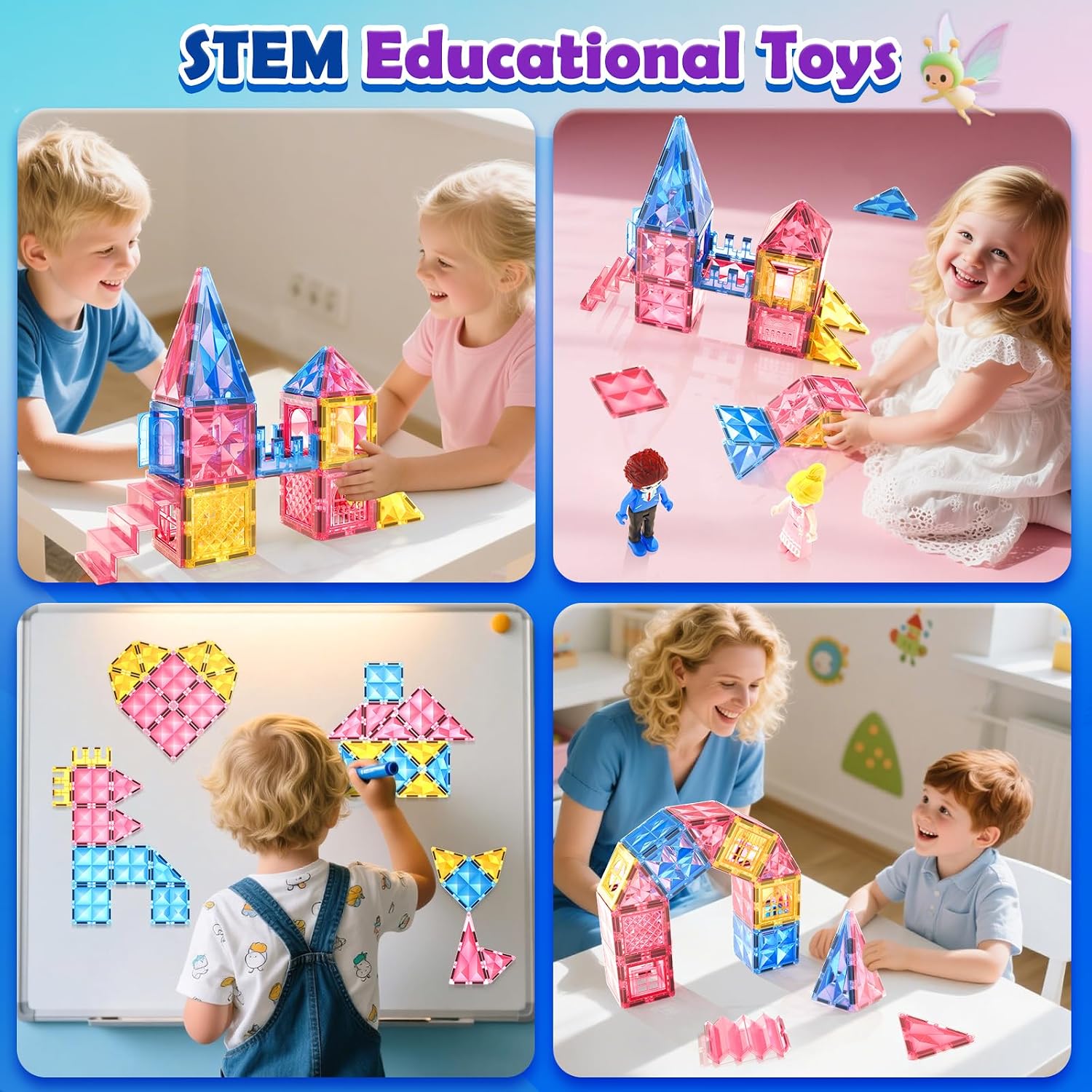 Thumbnail 1 de Soyee Diamond Magnetic Tiles: Princess Castle magnetic building blocks for ages 3–12