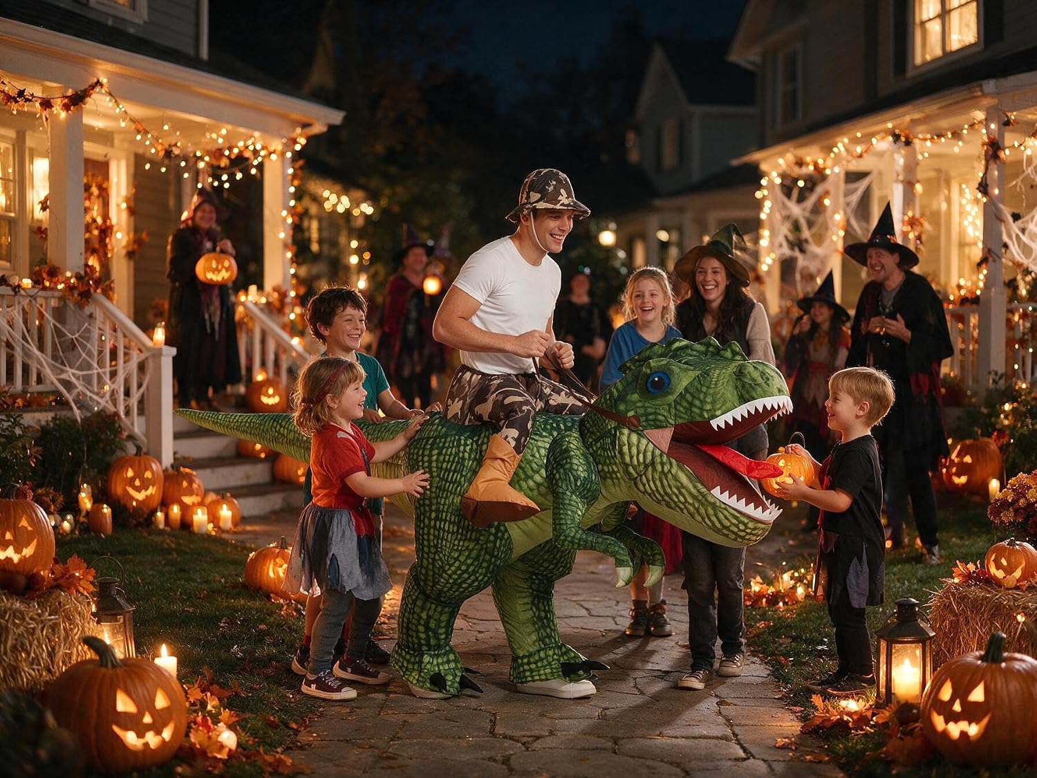 Detalle 1 de One Casa 80369ADULT Inflatable T-Rex Costume with Powered Fan, Adult Sizes