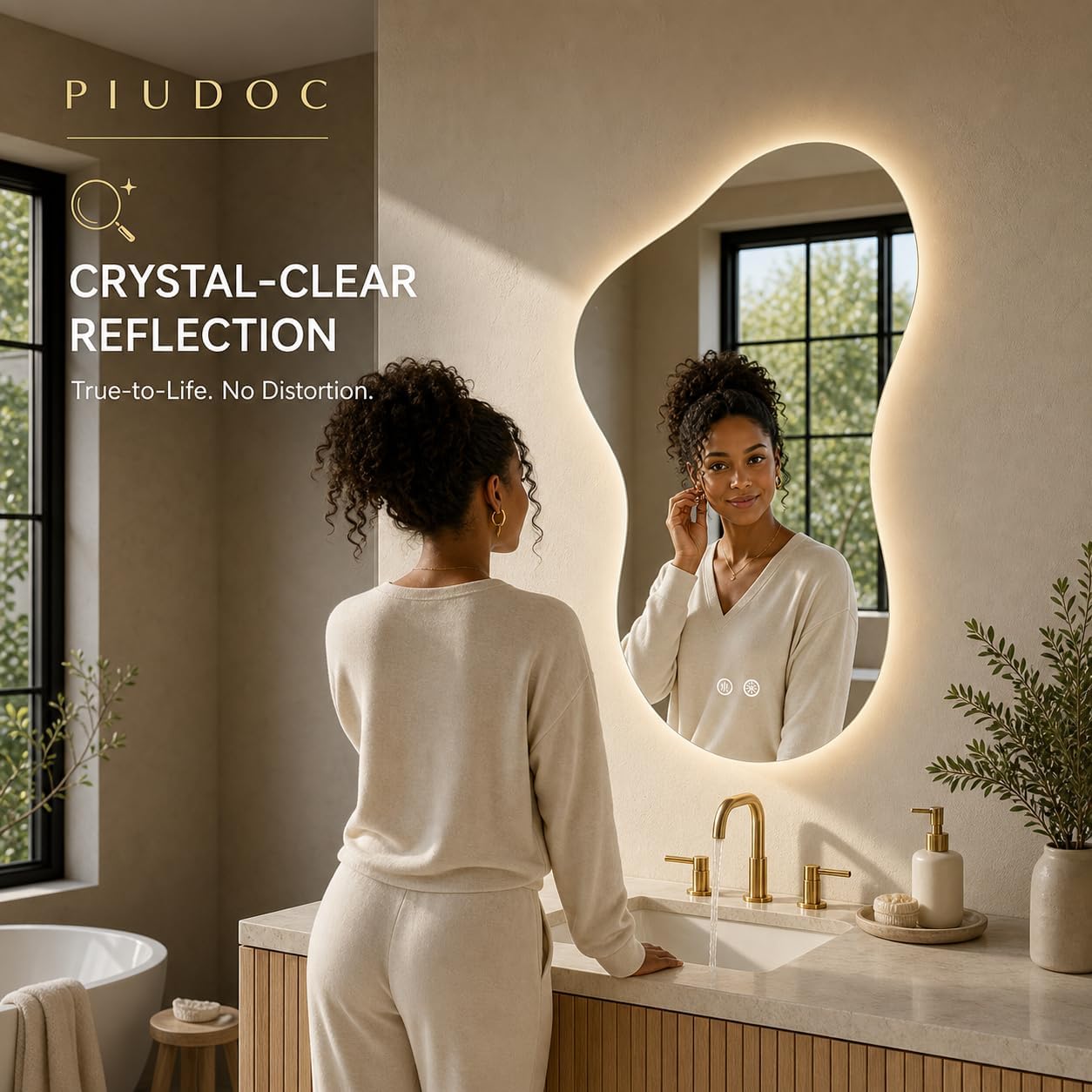 Detalle 1 de LED Bathroom Mirror, 23 x 36 Inch