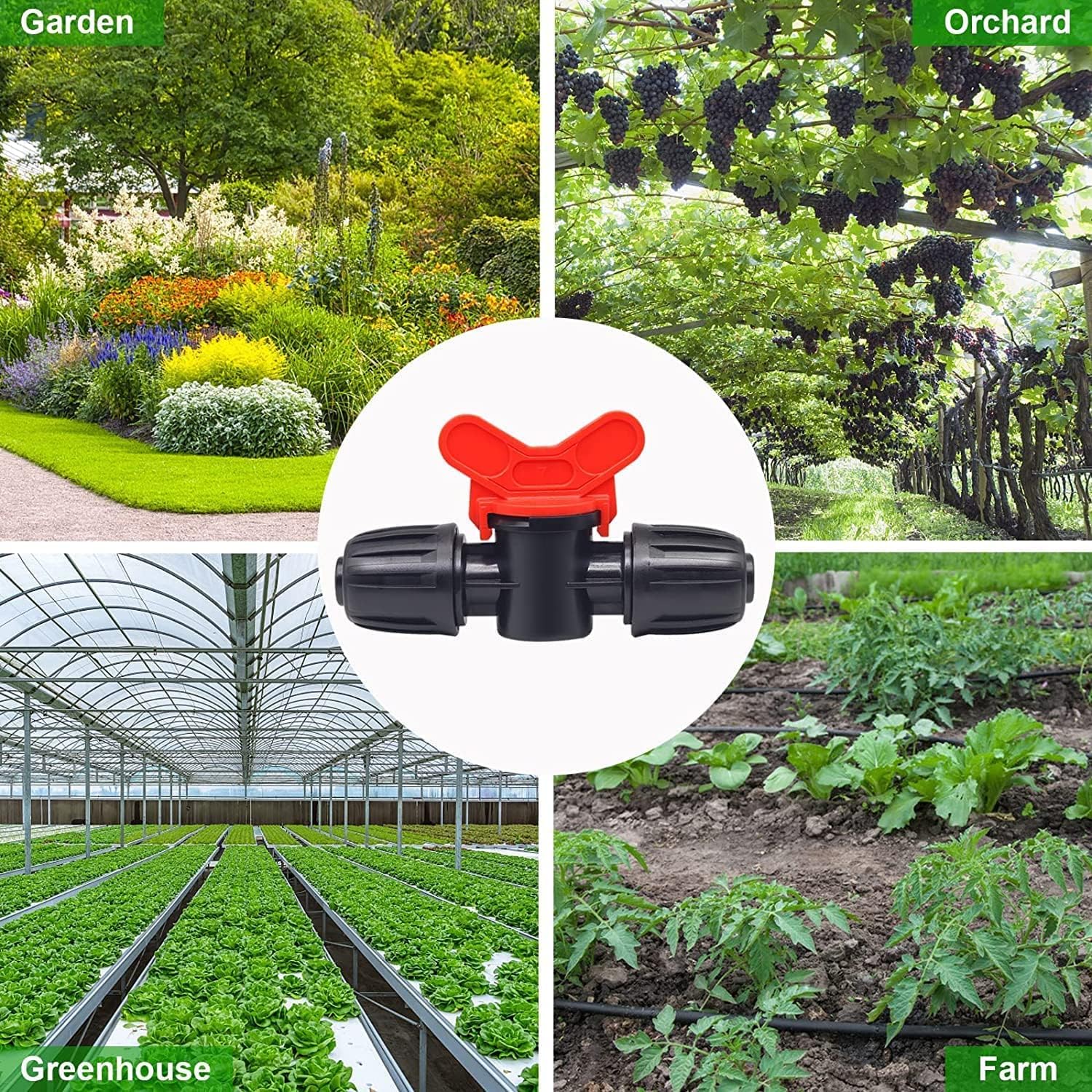 Detalle de Hydrogarden 10 pezzi valvole di intercettazione per irrigazione a goccia tubo flessibile da 16 mm