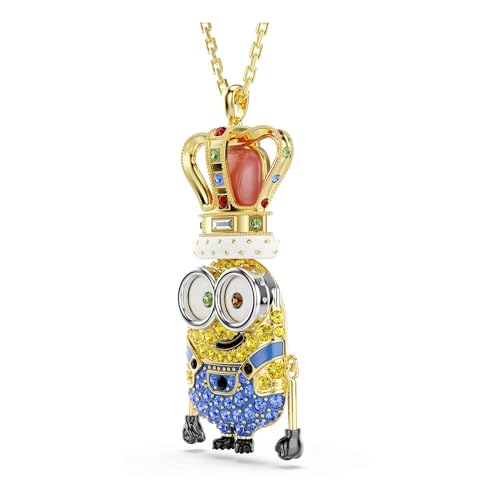 Detalle de Swarovski Minions King Bob Pendant, Pavé, Multicoloured, Gold-Tone Plated