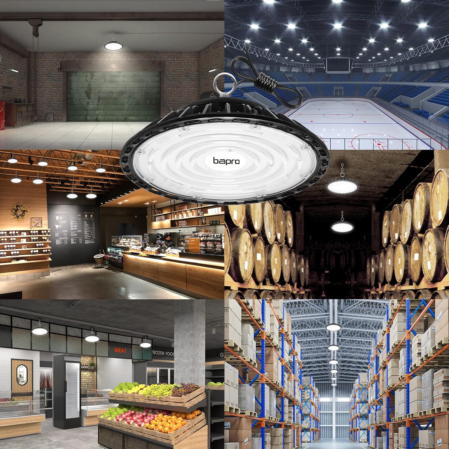 Thumbnail 6 de Royana 200W UFO LED Workshop Lamp – 6500K Cool White, 20,000 lm for Industrial Spaces