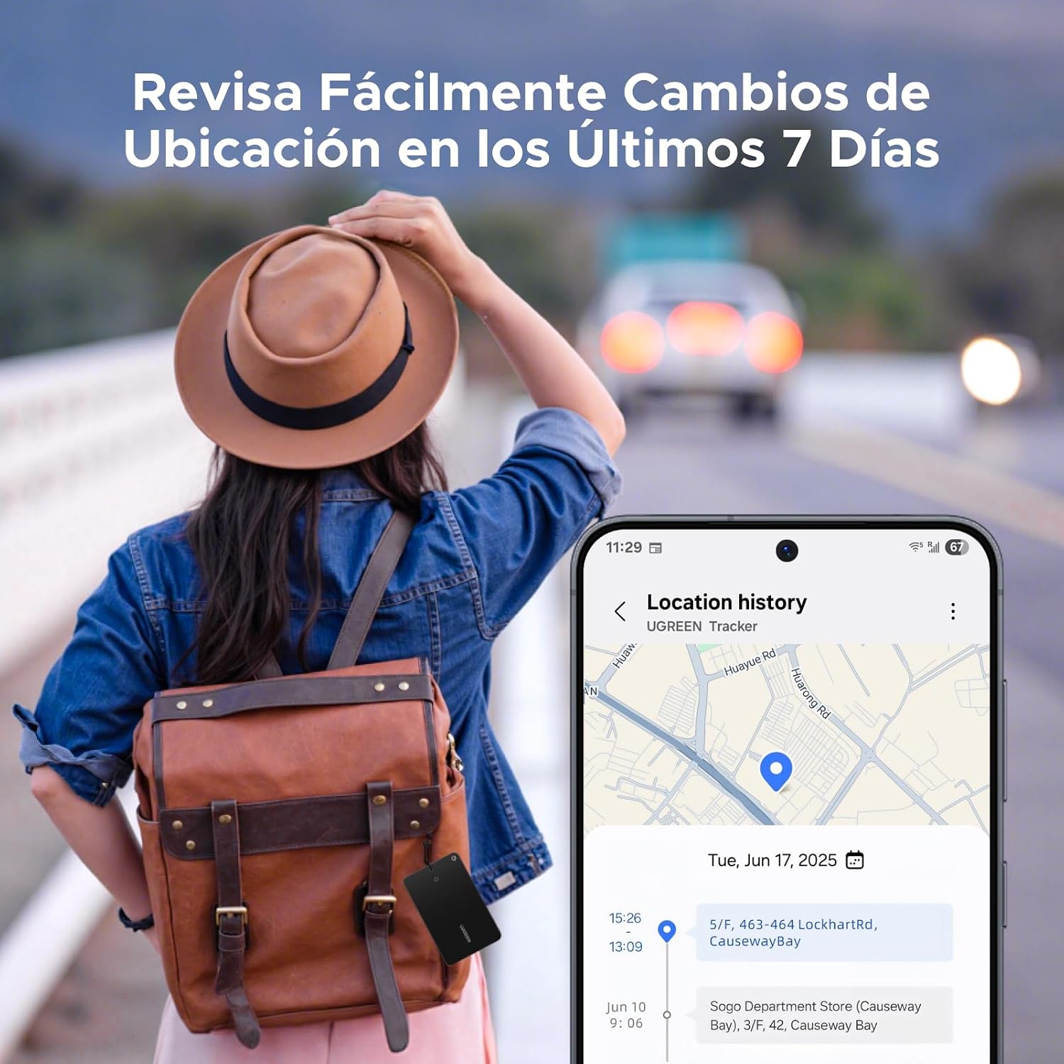 Detalle de UGREEN FineTrack Slim S localizador Bluetooth 1,7 mm