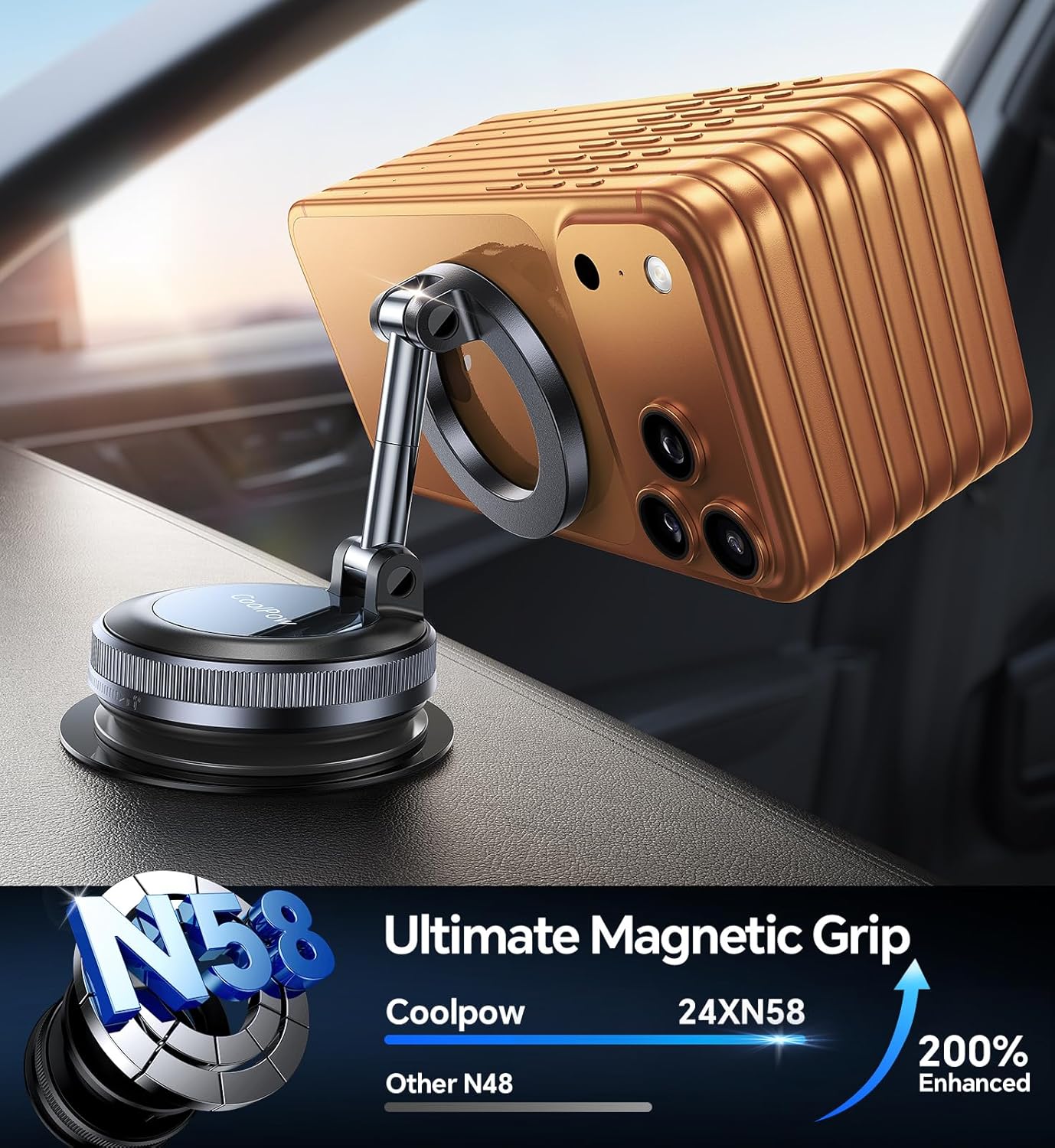 Thumbnail 2 de Coolpow Upgraded Vacuum Car Phone Holder 2800gf
