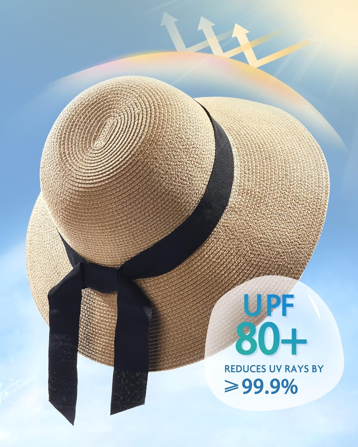 Thumbnail 1 de FURTALK Damen Sonnenhut UV-Schutz Strandhut Faltbar UPF 50+ – Breite Krempe