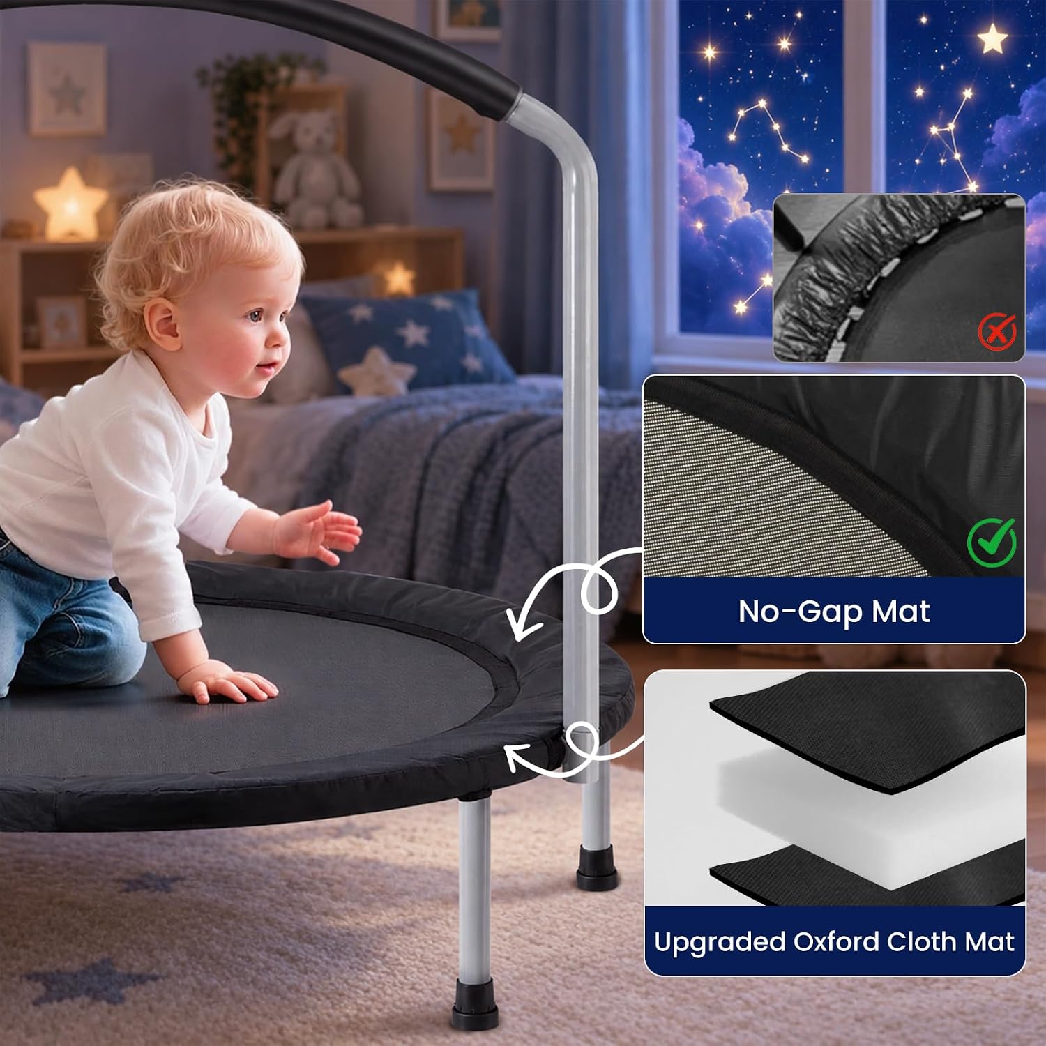Detalle de Ativafit 36-inch Elastic Band Big Handle Toddler Trampoline