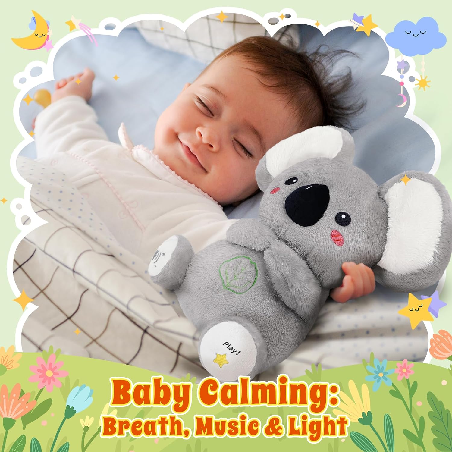 Thumbnail 6 de BRICHOEE Breathing Stuffed Animal Koala with Moving Ears, Soothing Sound & Light