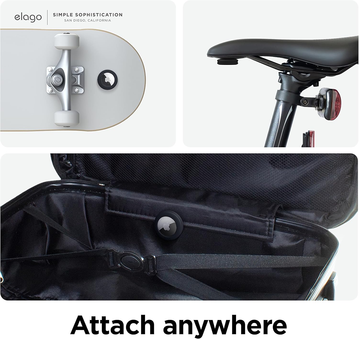 Thumbnail 2 de elago Silicone Pad for Apple AirTag 2 & 1 (2-pack) with Reusable Adhesive Stickers – Black