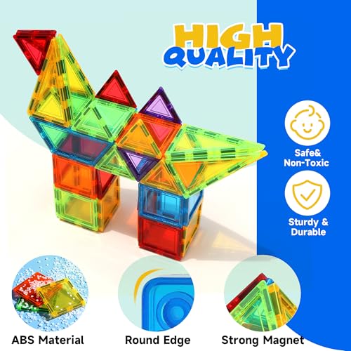 Thumbnail 6 de W Wise Block Blocs de Construction Magnétiques – 131 pièces avec 2 voitures