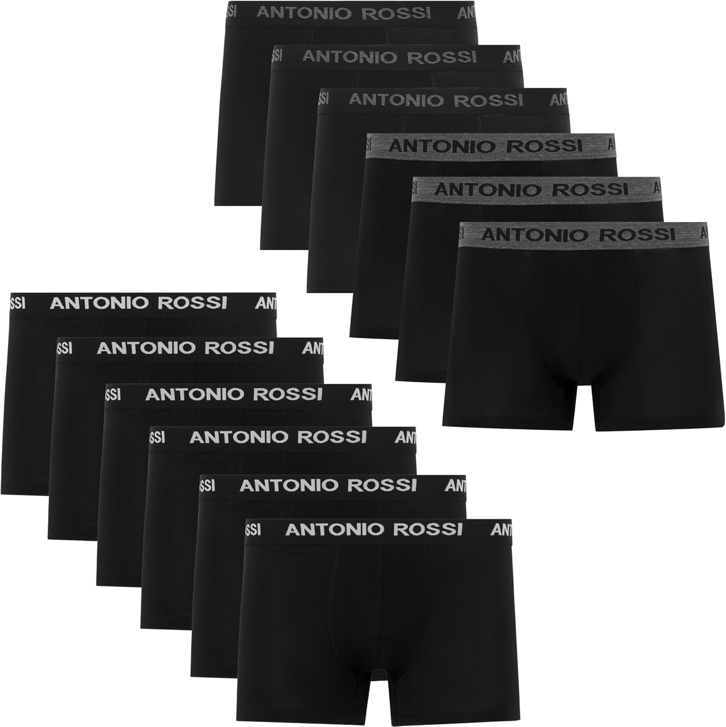 Detalle de ANTONIO ROSSI – Lot de 12 boxers ajustés pour hommes avec ceinture élastique